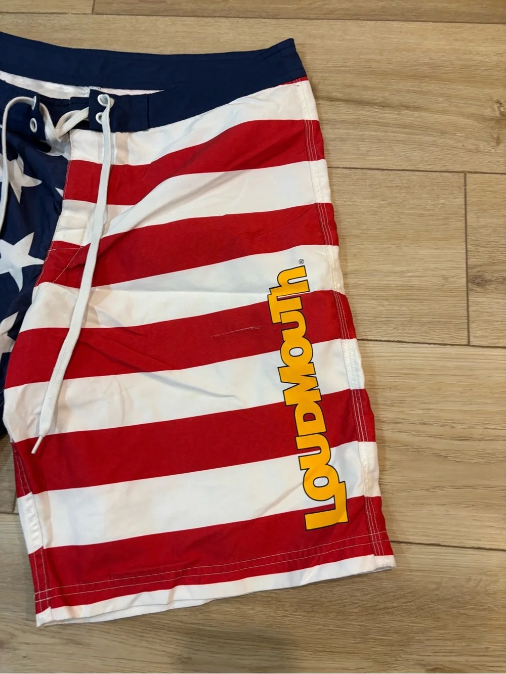 🏅🏅 LOUDMOUTH men’s size 36 USA stars & stripes swim trunks golf